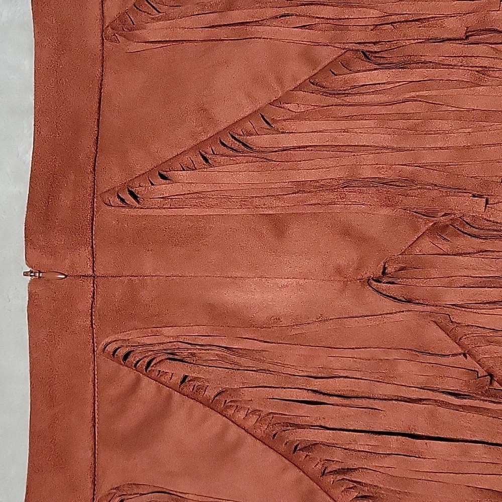 Idyllwind Rust Asymmetrical Ruffled Mini Skirt - Picture 3 of 6